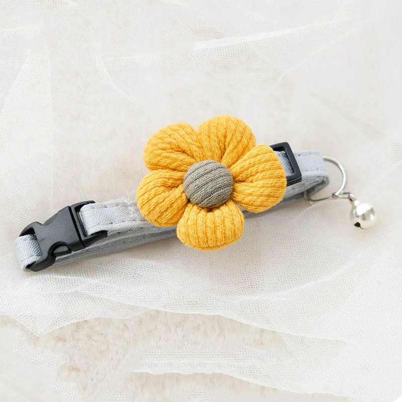 Cat Brand Custom Collar Dog Tag Yellow Flower Collar - Shop at LoveMi