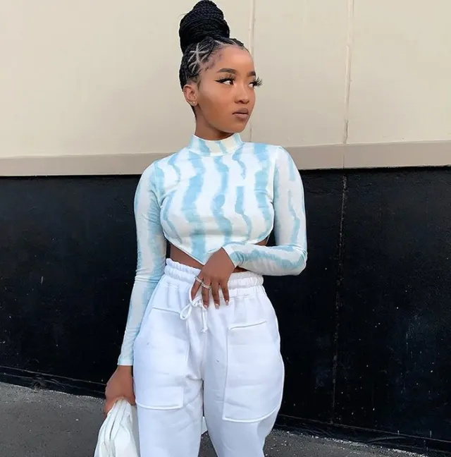 Sexy Round Neck Print Halter Tie dye Short T shirt White - Shop at LoveMi