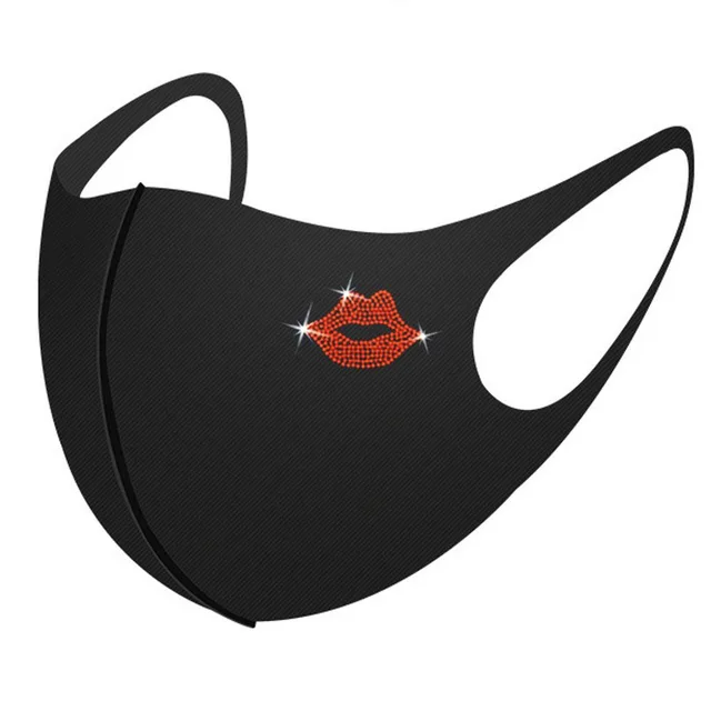 Black Color Diamond Letter Diamond Sticker Mask Black C - Shop at LoveMi