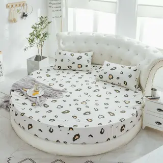 Round Bed Sheet Bedspread Hotel Hotel Mattress Protector - Mi Leopard