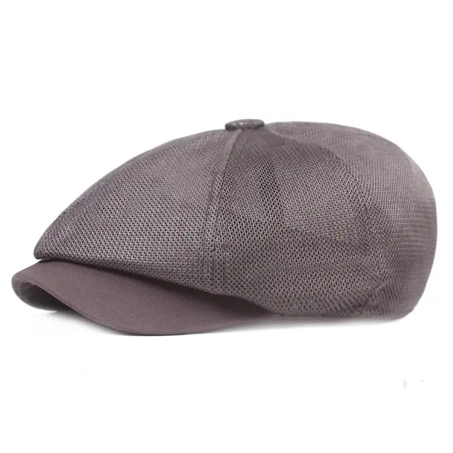 Full Mesh Flat Men's Casual Breathable Sun Visor Military Hat Sun Protection Hat Grey - Shop at LoveMi