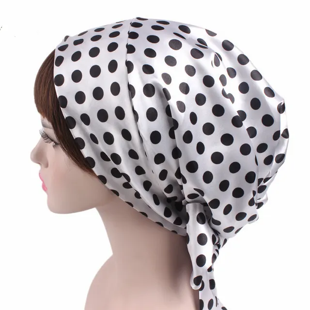 Ladies Satin Printed Bow Turban Long Africa White - Shop at LoveMi