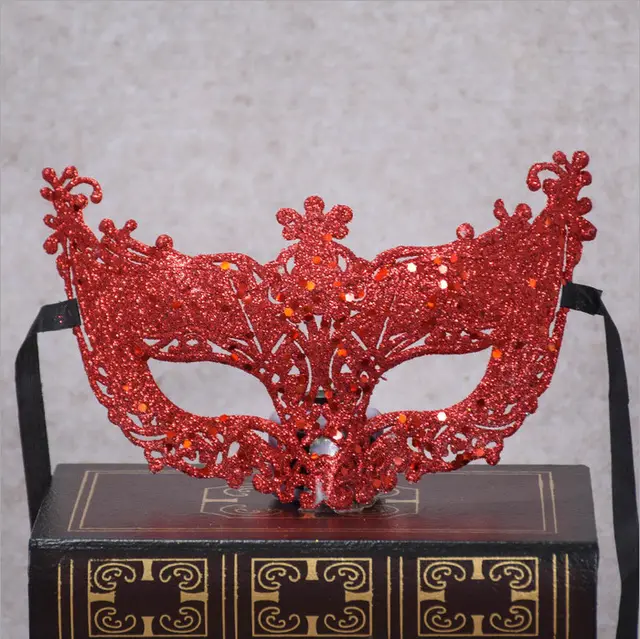 Prom Makeup Costume Lace Mask Red - Shop at LoveMi