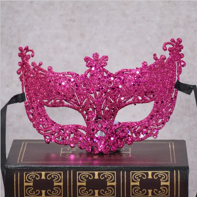 Prom Makeup Costume Lace Mask Rose Red - Shop at LoveMi