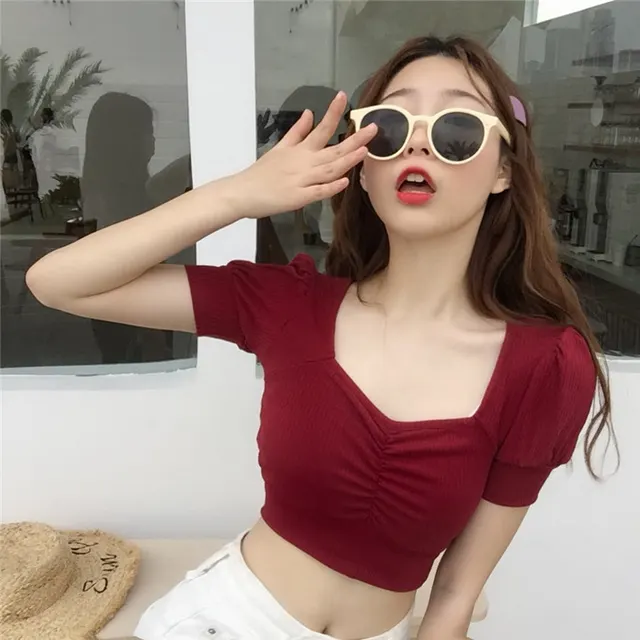 Women's Short sleeved T shirt Women Red - Shop at LoveMi