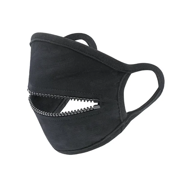 Black Zipper 2 layer Dust proof And Warm Cycling Mask Black - Shop at LoveMi