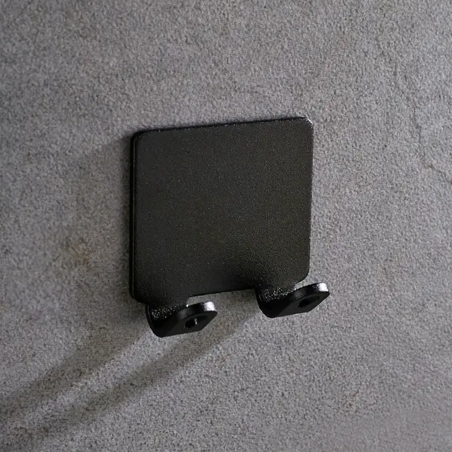 Space Aluminum Perforation free Coat Hook Bathroom Black - Shop at LoveMi