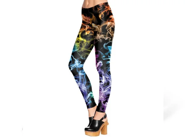 Digital Printed Slim Fit Leggings Black - Shop at LoveMi