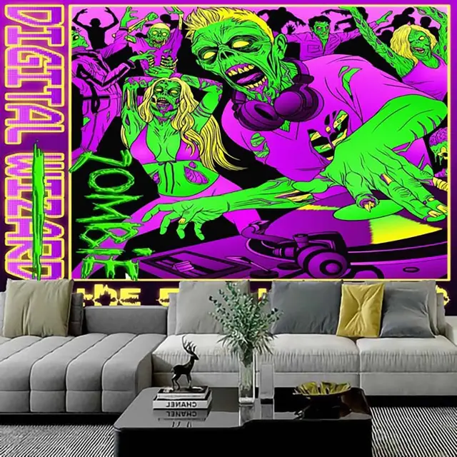 Alien Digital Printing Decorative Tapestry Background Cloth Hanging Pinks - Shop at LoveMi