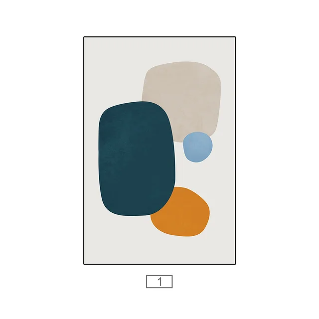 Simple Modern Abstract Painting Geometric Color Block Morandi 1 Style - Shop at LoveMi
