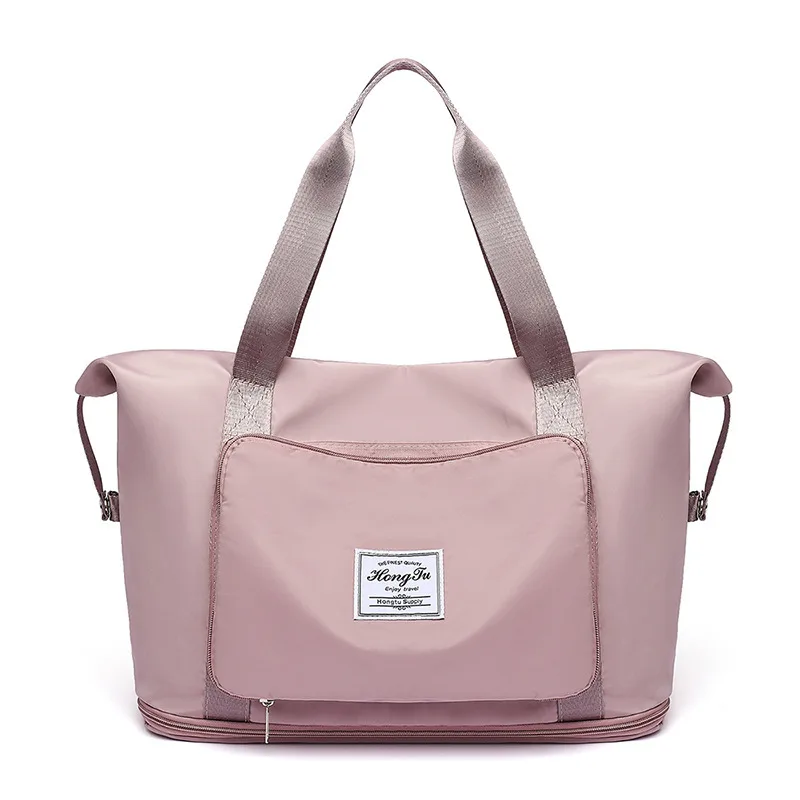 Foldable Large Capacity Women Gym Bags Shoulder Bag Women Training Travel Handle Handbag Yoga Sport Crossbody Tote Bag Women Pink - Shop at LoveMi