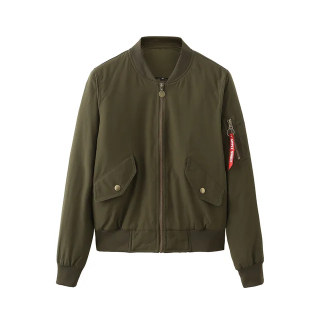 Women's Bomber Jacket Baseball Jacket Spring And Autumn Green - Shop at LoveMi