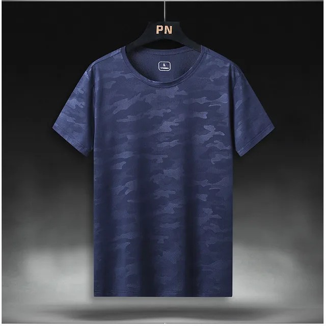 Silk Quick drying Shirt Round Neck Men's Gas T shirt 8869Male Lake Blues - Shop at LoveMi