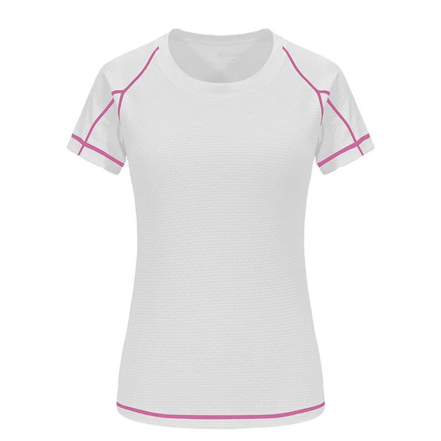 Round Neck Short sleeved Men's T shirt Couple Fitness Work Clothes T shirt Femalewhite - Shop at LoveMi