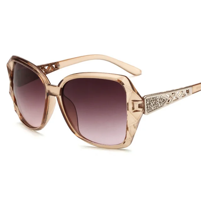 Women's Big Frame Sunglasses Women Retro Sunglasses Champagne - Shop at LoveMi