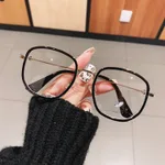 Myopia Glasses Frosted Trend Hot Style Fashion Undressed Photo Show Face Small Glasses Frame - Gold