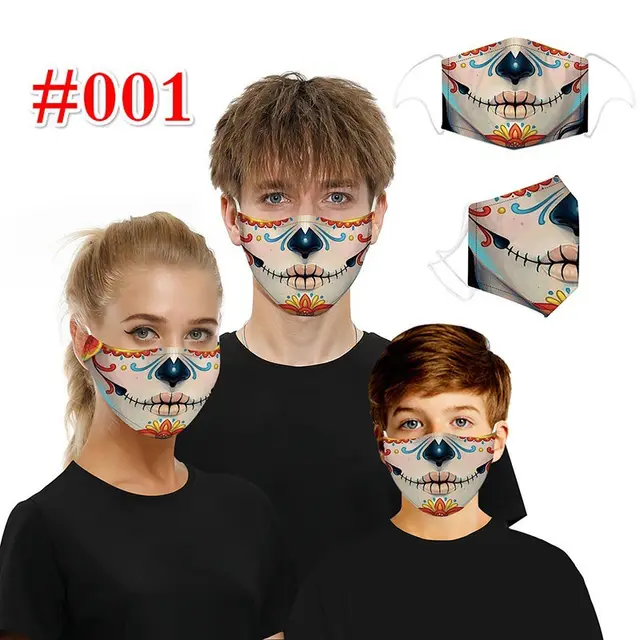 Casual Dust Mask Fashion Casual 3D Digital Printing Outdoor Face Shield Mask White - Shop at LoveMi