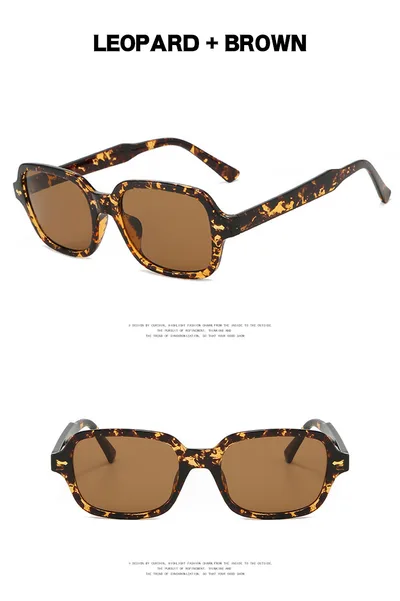 Trendy Personalized Sunglasses Wild Retro Trendy Sunglasses Leopard Print Tea - Shop at LoveMi