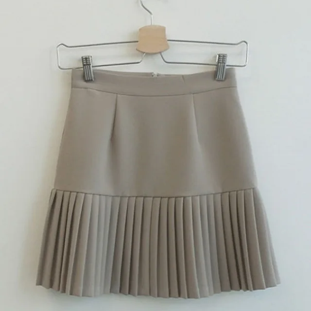 Early Spring Retro French Niche Design Double Layer Khaki Skirt - Shop at LoveMi