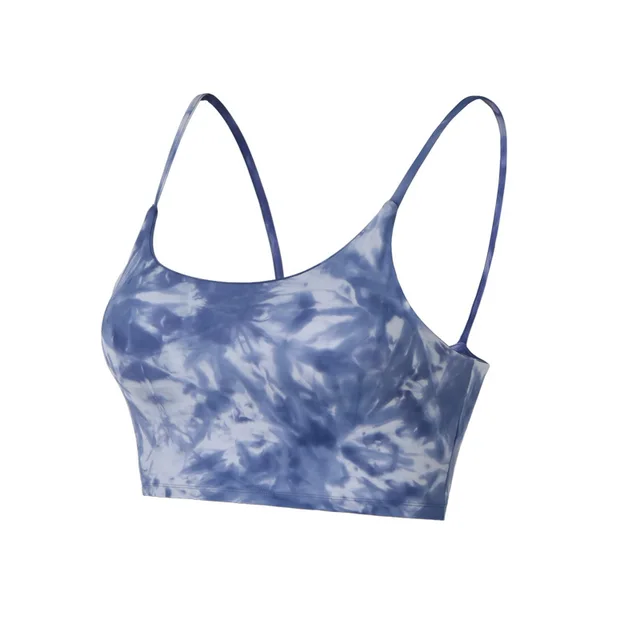 Women's Tie dye Beauty Back Fitness Bra Sports Underwear Blue Top - Shop at LoveMi
