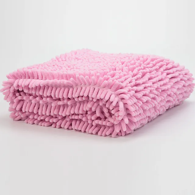 Household Simple Chenille Pet Absorbent Towel Pink - Shop at LoveMi