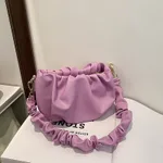 Women Summer All-match One-shoulder Armpit Small Square Bag - Purple