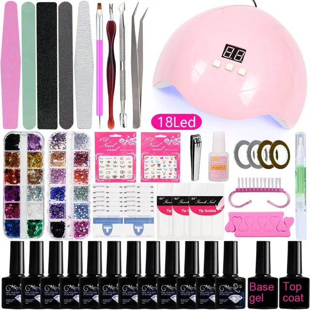 Nail Tool Set For Beginners Home Nail Lamp Nail Polish Polisher B1F - Shop at LoveMi