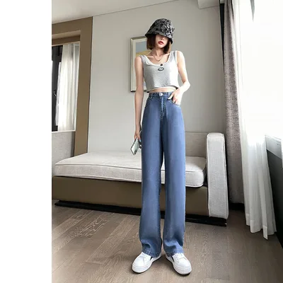 Thin Loose Straight High Waist Wide Leg Pants 10Style - Shop at LoveMi