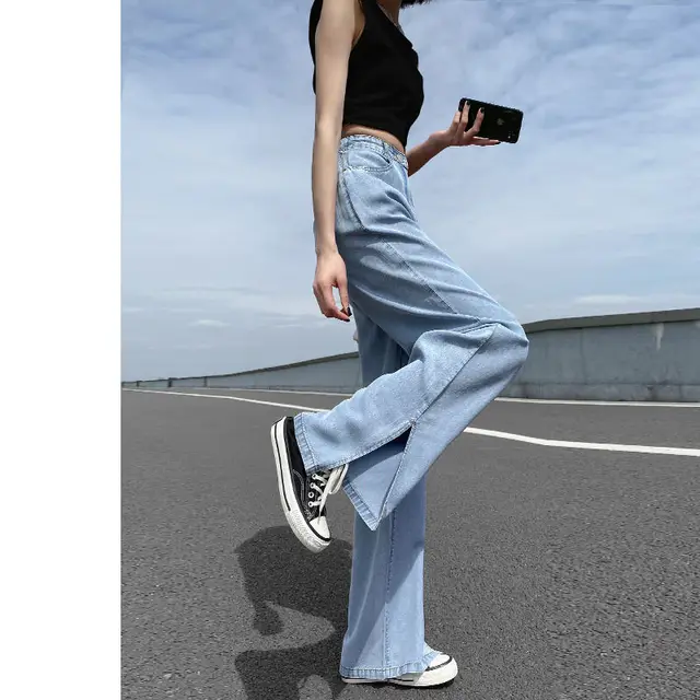 Thin Loose Straight High Waist Wide Leg Pants 1Style - Shop at LoveMi