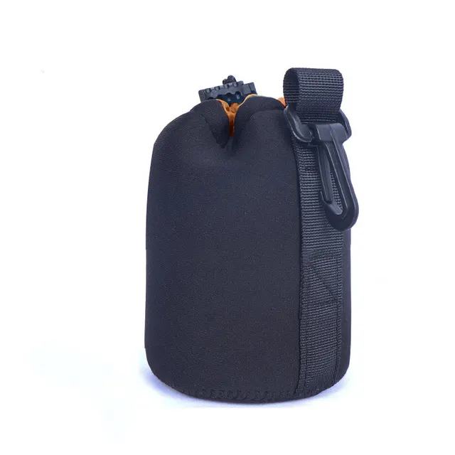 Waterproof Soft Neoprene Camera Lens Pouch Bag Drawstring Protector Orange - Shop at LoveMi