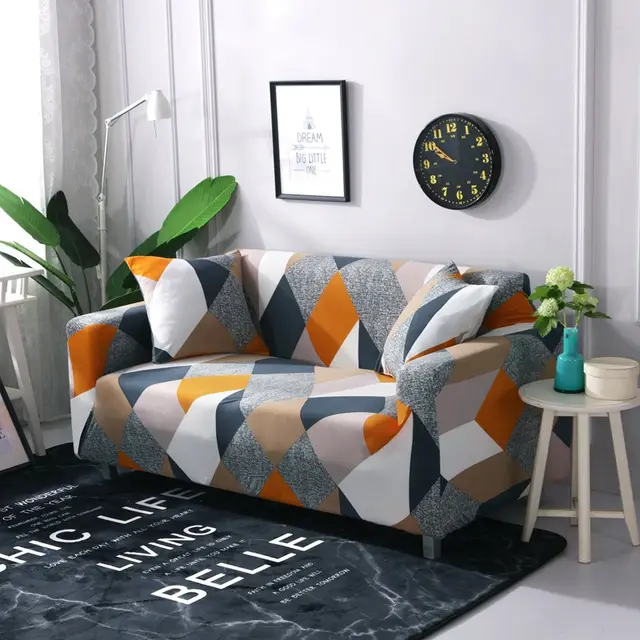Modern Elastic Kaleidoscope Fabric Sofa Cover Rubiks Cube - Shop at LoveMi
