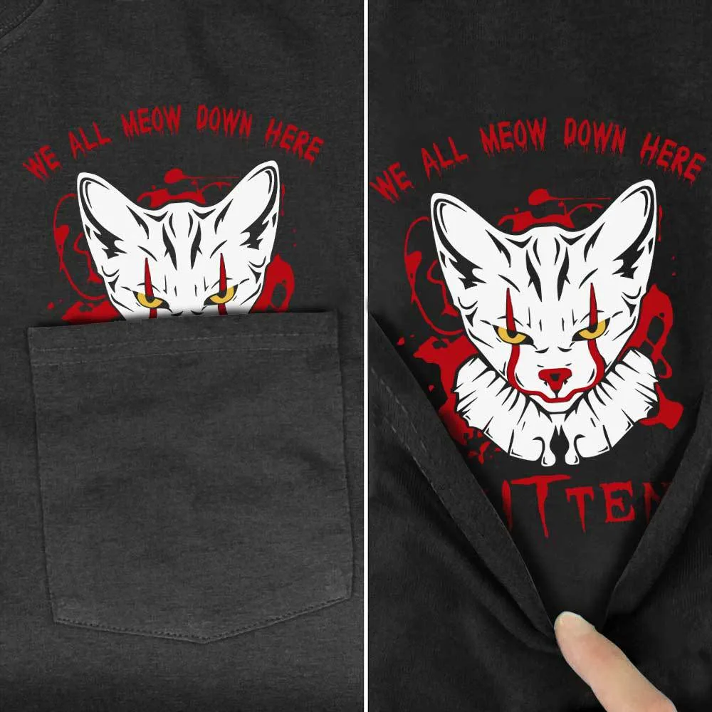Men's T Shirt Fashion Brand Summer Pocket Despise Cat A 2Xl - Shop at LoveMi