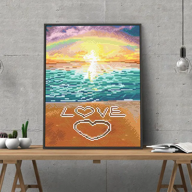 Pastel Diamond Landscape Decoration Painting Sandy Beach - Shop at LoveMi