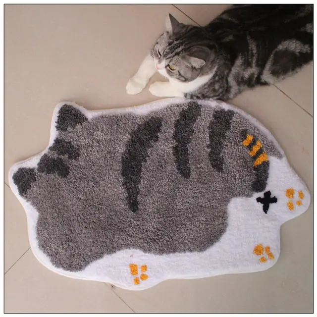Back View Cartoon Floor Mat Non slip Foot Mat Pet Carpet Grey - Shop at LoveMi