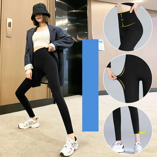 Wear High waisted Tight fitting Abdomen Hip lifting Stovepipe Yoga Spring And Autumn Thin Black Pants Classic Black - Shop at LoveMi