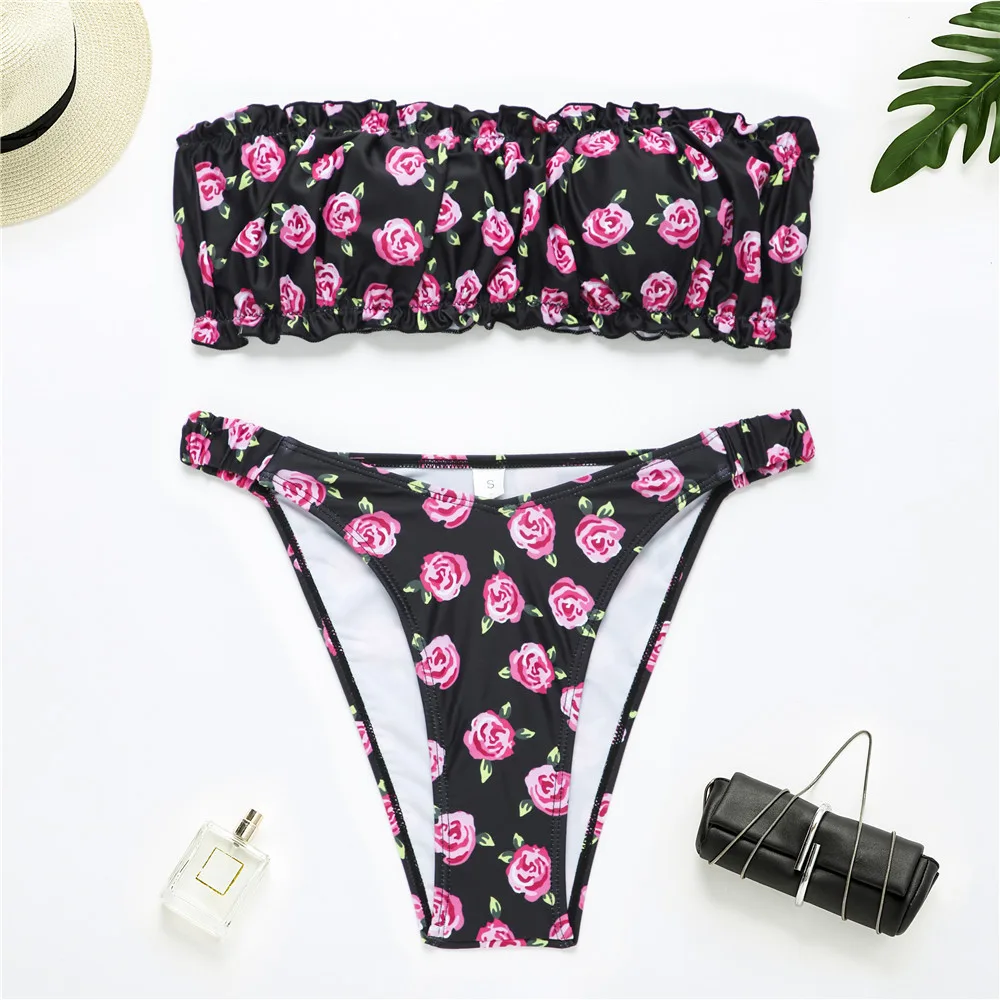 New Split Pleated Bikini Women Red - Shop at LoveMi