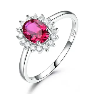 Threecolor Baby Stone Ring Women - Red