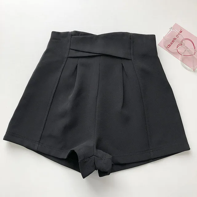 Women's Niche Design Sense Cross High Waist A line Wide Leg Pants 1Black - Shop at LoveMi