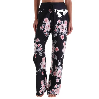 Lace up Casual Trousers European And American Cross border Loose Lace up Camouflage Printed Pants Women 16Style L - Shop at LoveMi