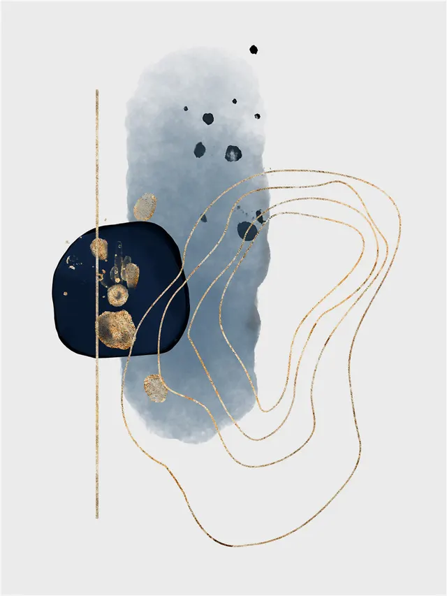 Modern Light Luxury Abstract Ink Stone Line Restaurant Decoration Painting Core Black - Shop at LoveMi