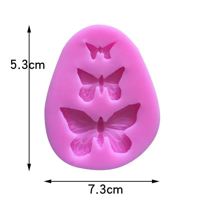 Three Butterflies Silicone Molds Fondant Cake Baking Tools Butterfly Cake Chocolate Molds Pink - Shop at LoveMi