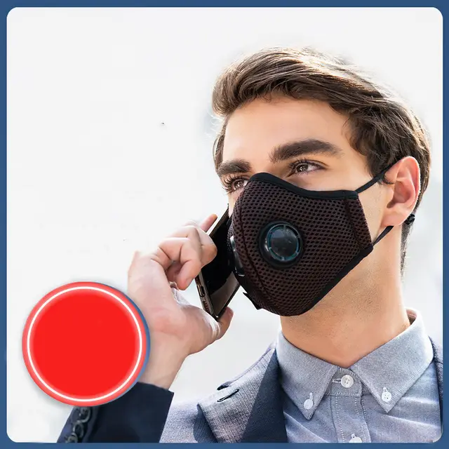 Double Breathing Valve Mask Washable And Replaceable Filter Chip 16Dark Coffee - Shop at LoveMi