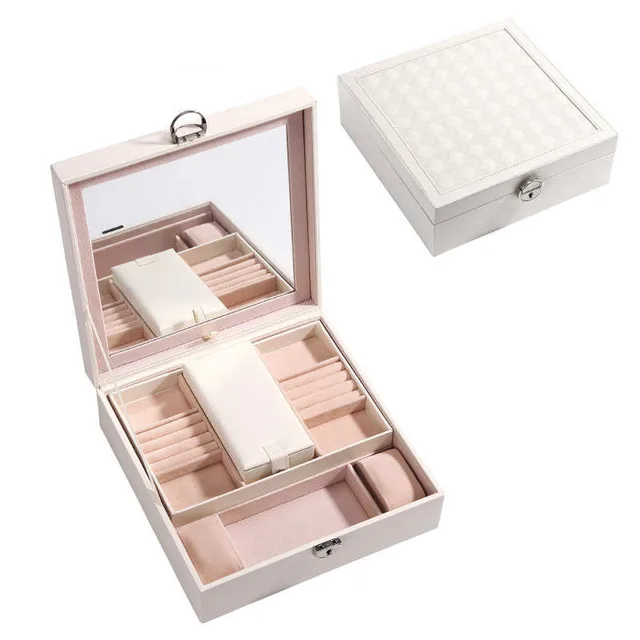 Simple European Style Large capacity Jewelry Box Cosmetic Case Jewelry Storage White - Shop at LoveMi