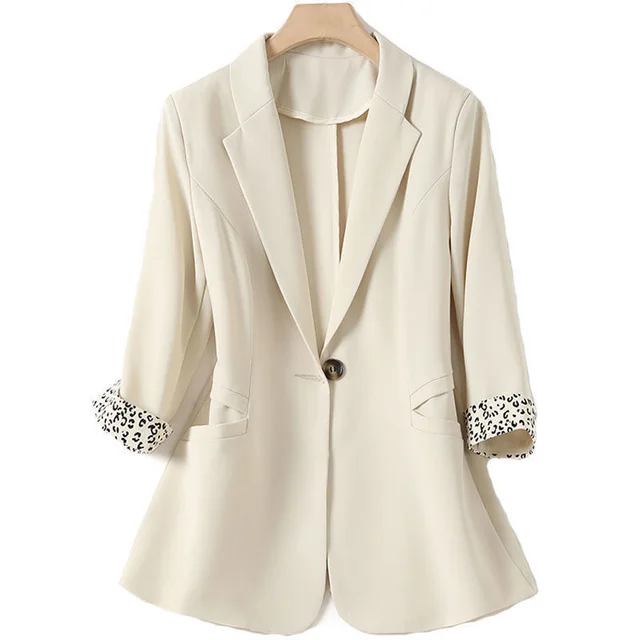 The New Summer Korean Style Slim Slimming One button Suit Jacket Apricot - Shop at LoveMi