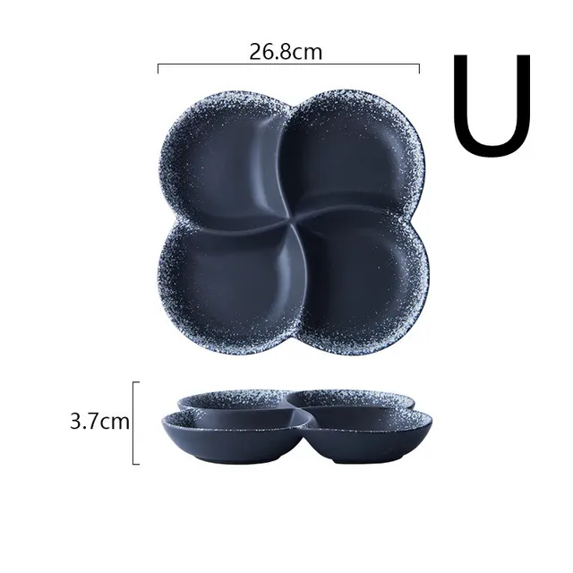 Japanese style Dinner Plate Ceramic Compartment Plate Household U - Shop at LoveMi