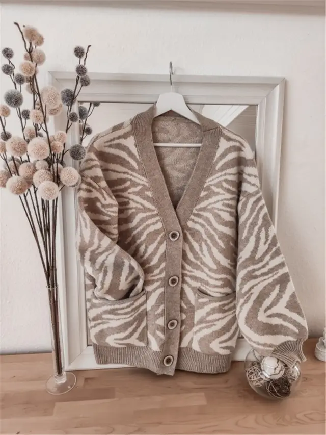 Spring And Autumn Leopard Print Sweater Cardigan Thicken Leopard - Shop at LoveMi