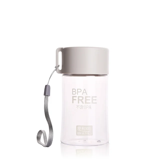Mini Plastic Cup Water Cup Cute Portable Accompanying Cup With Rope White - Shop at LoveMi