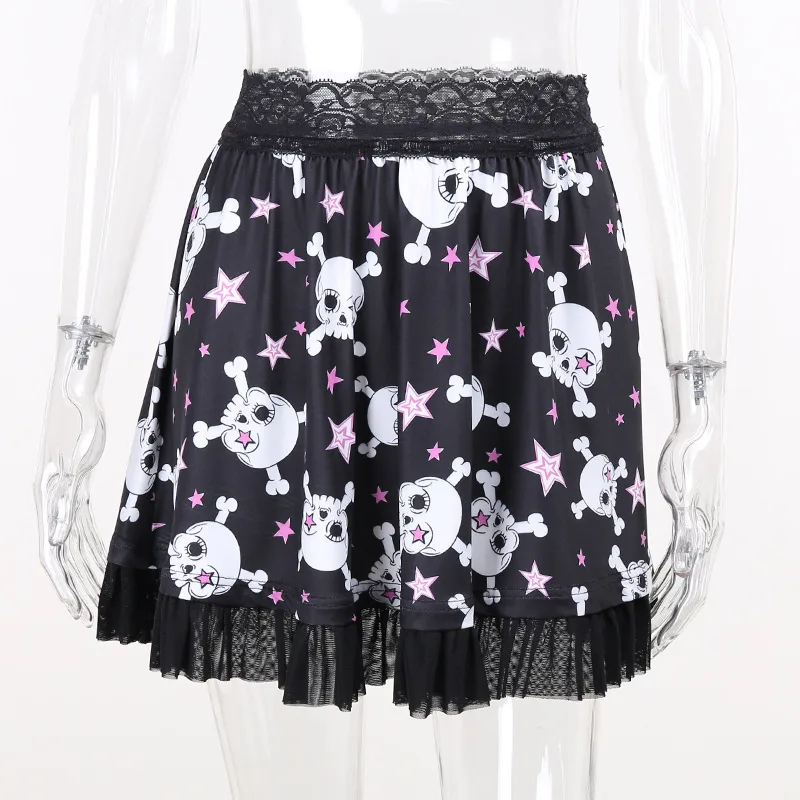 Europe And The United States Dark Black Cute Soft Cute Girl Heart Skull Sling Female Black - Shop at LoveMi