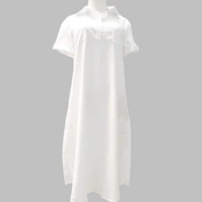 Elegant And Comfortable Linen Silk Dress White - Shop at LoveMi
