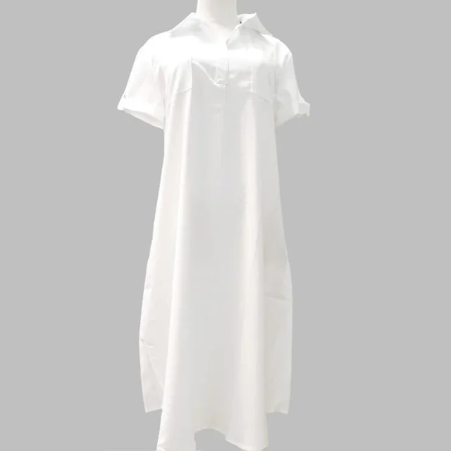 Elegant And Comfortable Linen Silk Dress White - Shop at LoveMi